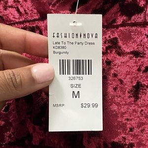 Burgundy Velvet mid dress